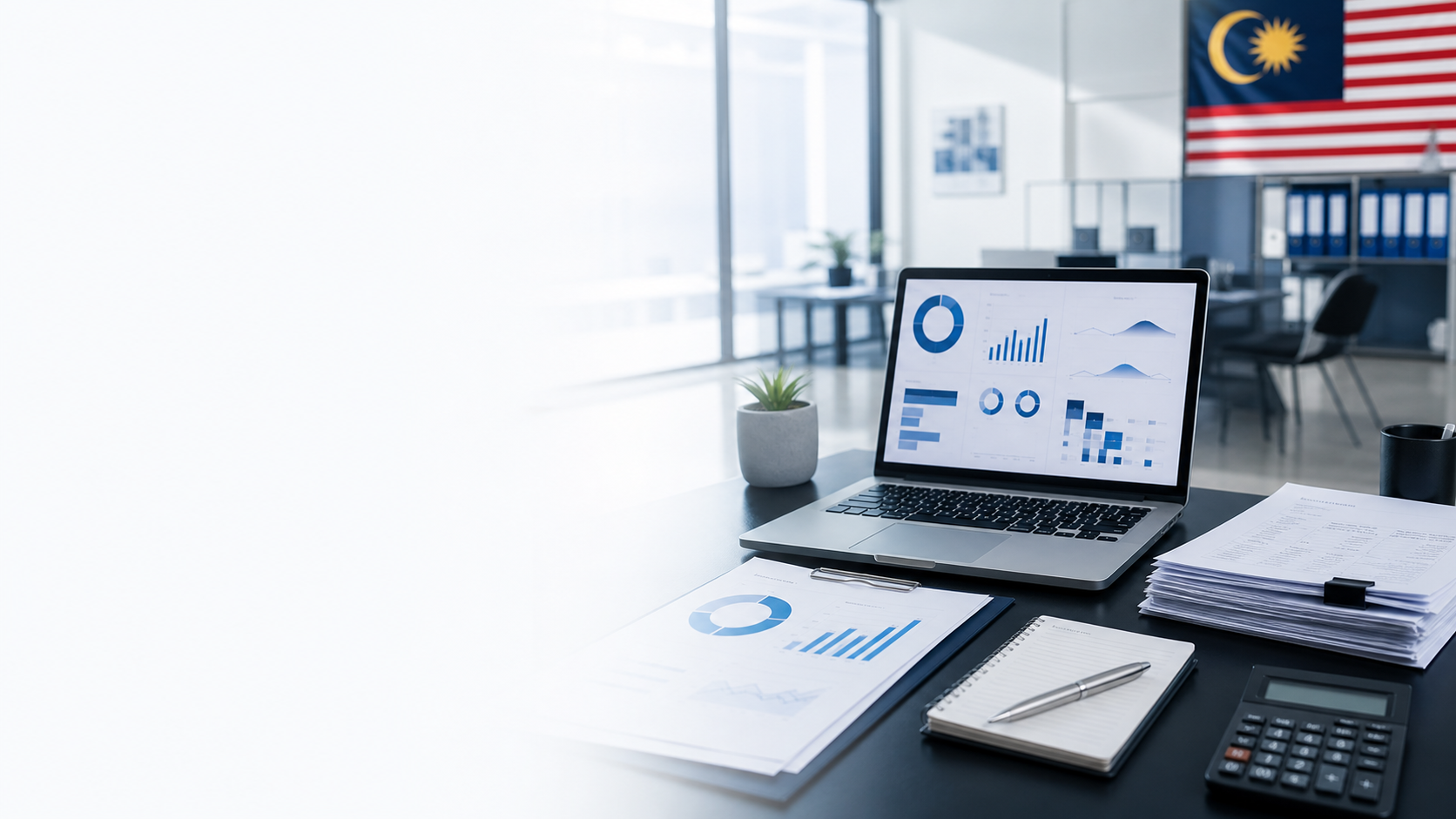 SQL Accounting workspace with a financial dashboard