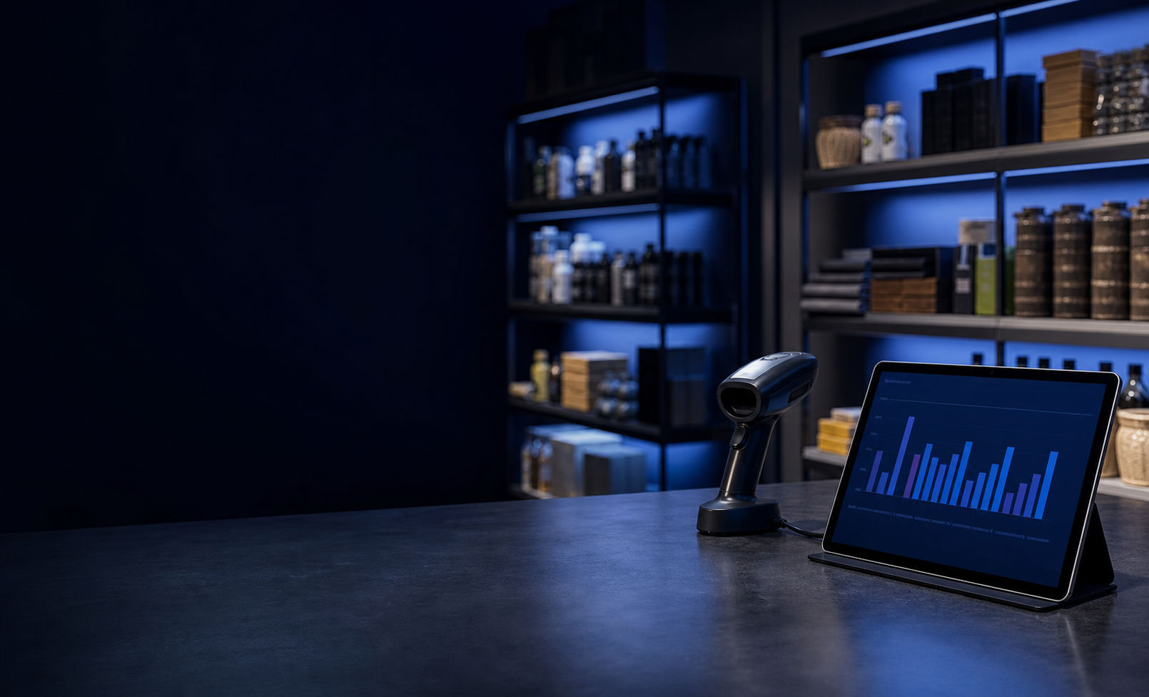 Retail inventory and barcode scanning workspace