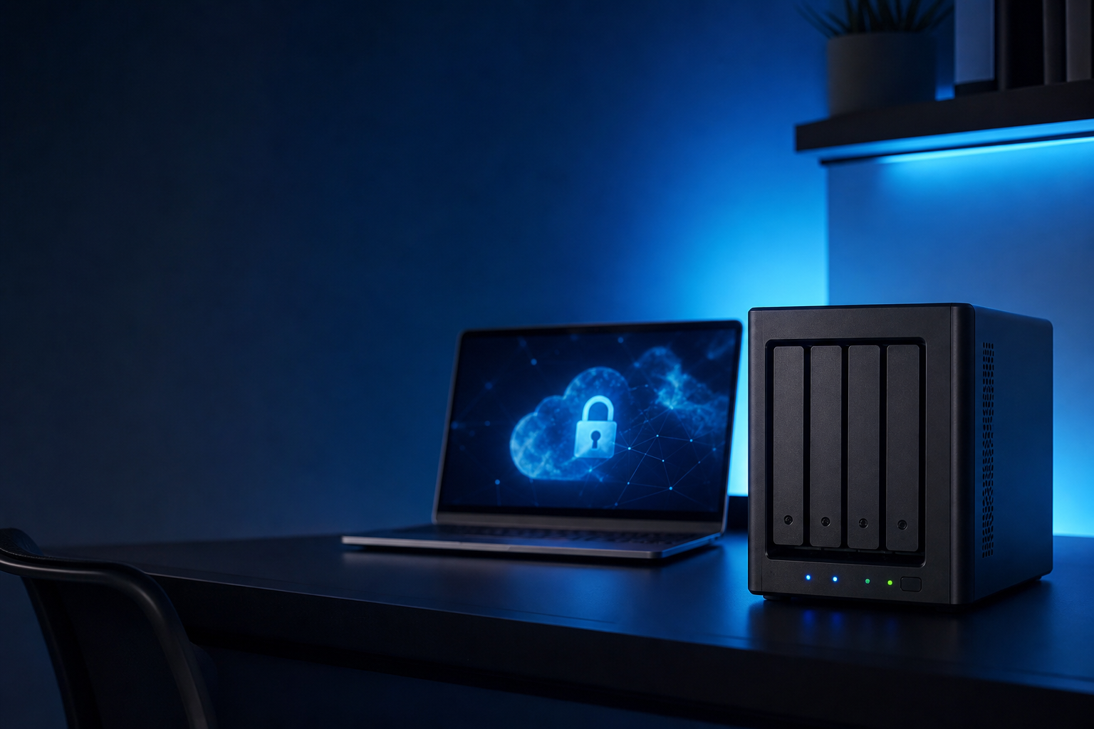 Secure data backup device and laptop